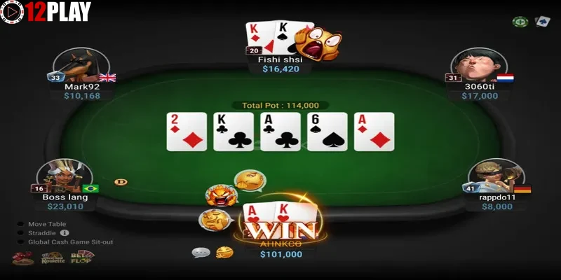 Trò chơi cược bài hấp dẫn tại 12PLAY